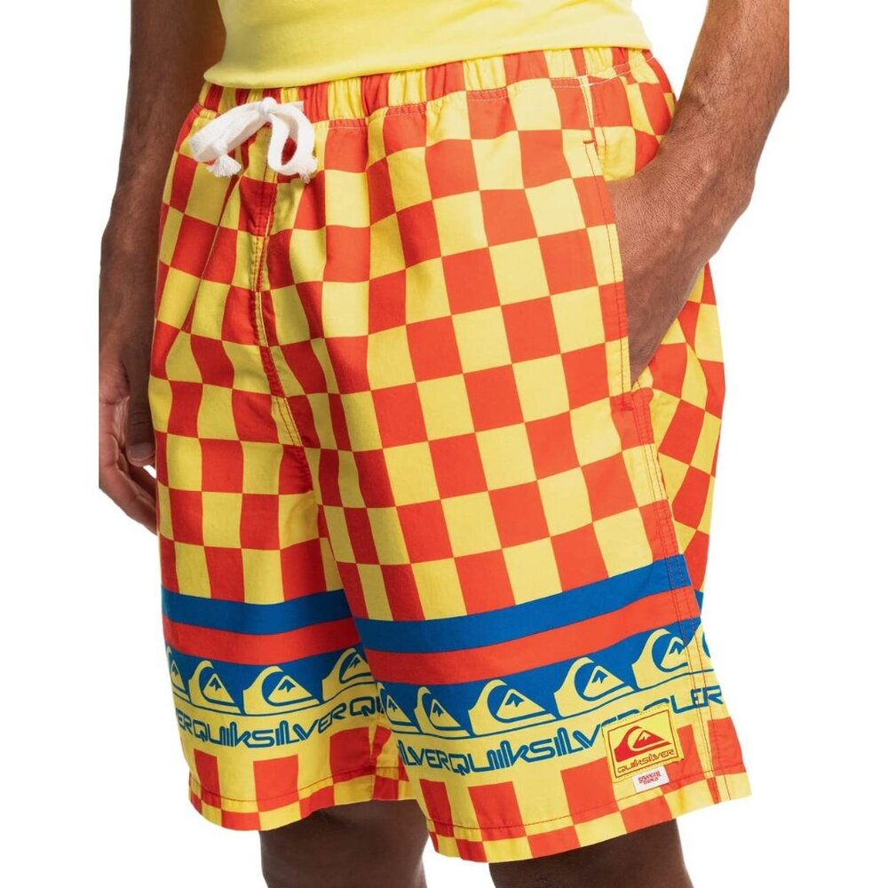 Quiksilver Stranger Things The Echo Beach Volley Shorts Red/Yellow Size XL - Picture 2 of 11